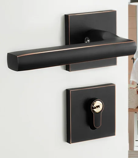 Seeyesdoor modern quality Doors Hardware Zinc Alloy Security Silent Door Handle set Locks