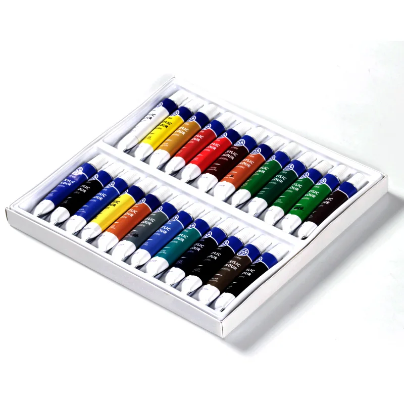 24 Pcs Art Painting Set Acrylic Paint Set Kids Art Set Acrylic Painting Supplies Kit with Color Box