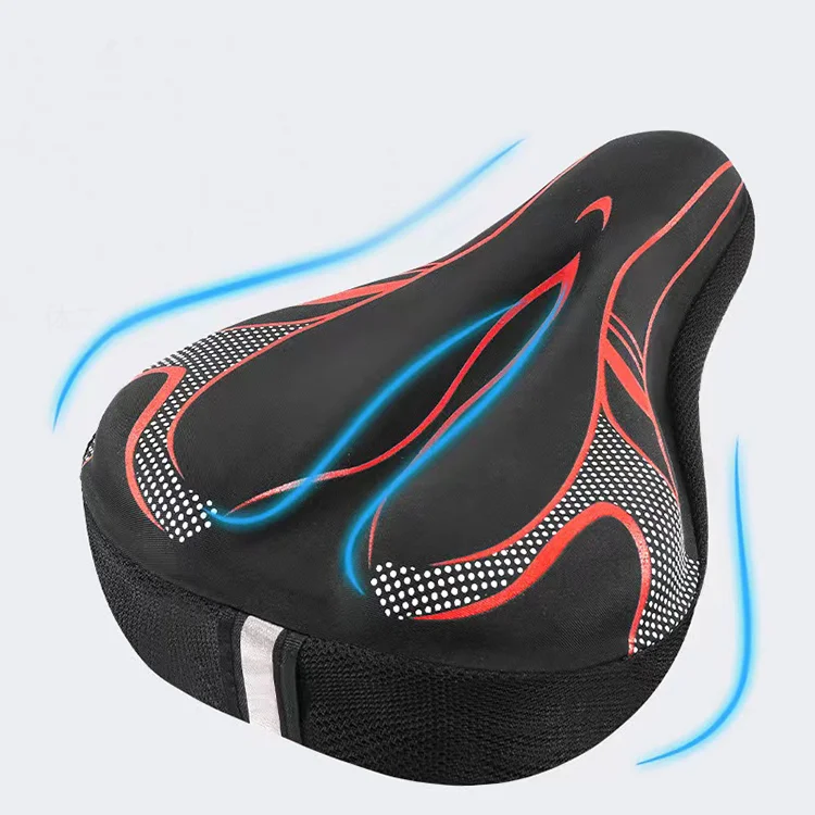 3D Comfortable Unisex Soft Silicone Mountain Bike Thicken Extra Comfort Ultra Gel Pad Cushion Cover Mountain Bike Saddle Seat