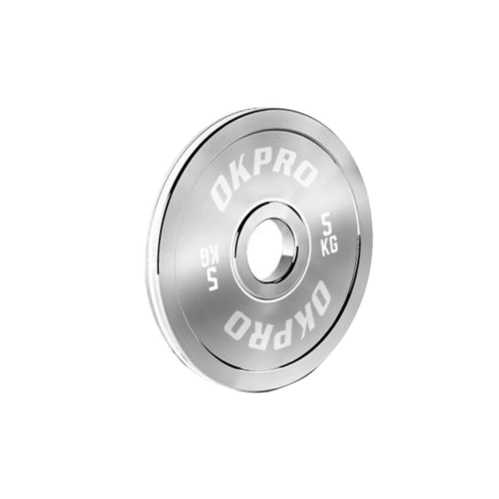 OKPRO Weightlifting High Durometer Gym Fitness Training Barbell Calibrated Steel Weight Plates