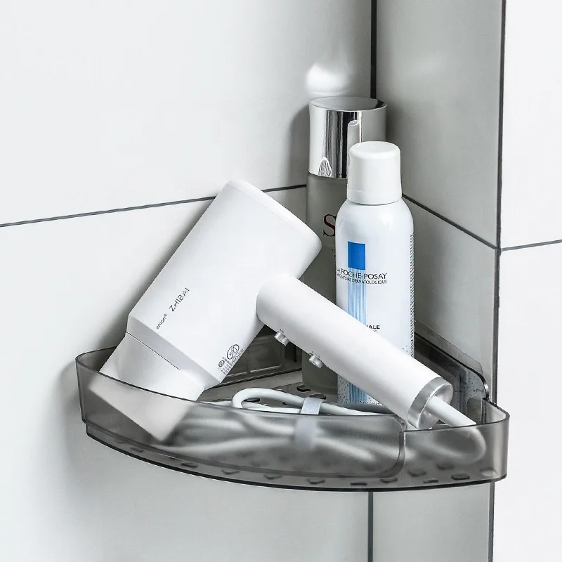 Bathroom corner shelf without punching and traceless sticker storage tripod toilet kitchen finishing rack