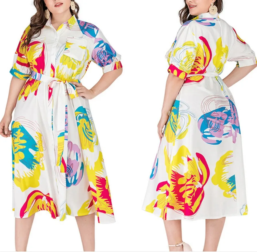 Oem длинное стильное платье большого размера с сублимационной печатью