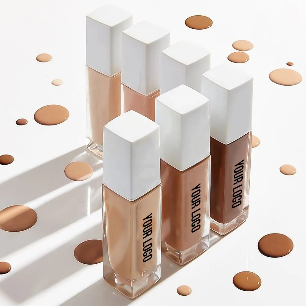 Wholesale Face Cosmetic Lightweight Liquid Foundation Makeup For Black Women Skin Tint Natural Finish New Foundation