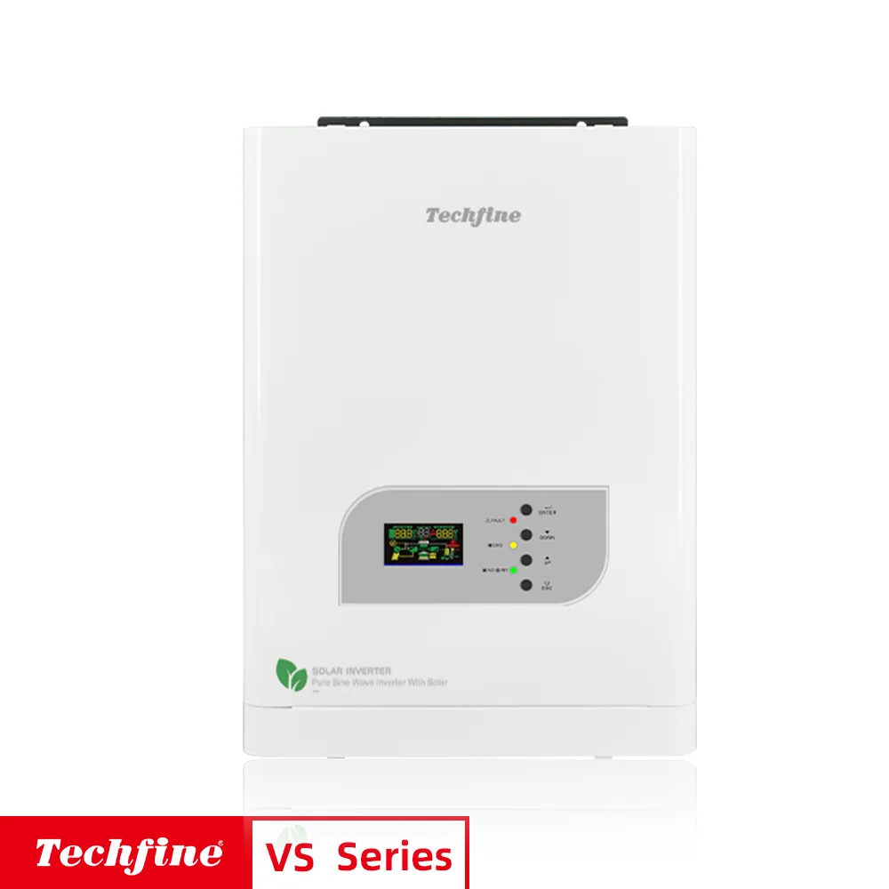 Techfine настроить 12,5 кВА 10000 Вт 48 В постоянного тока чистый синусоидальный инвертор с ЖК-дисплеем Wi-Fi удаленный солнечный инвертор низкой частоты