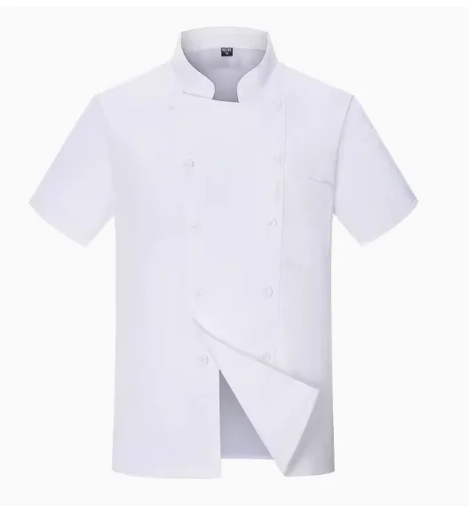 short sleeve chef uniform jacket cooking coats white chef uniform for hotel and restaurants