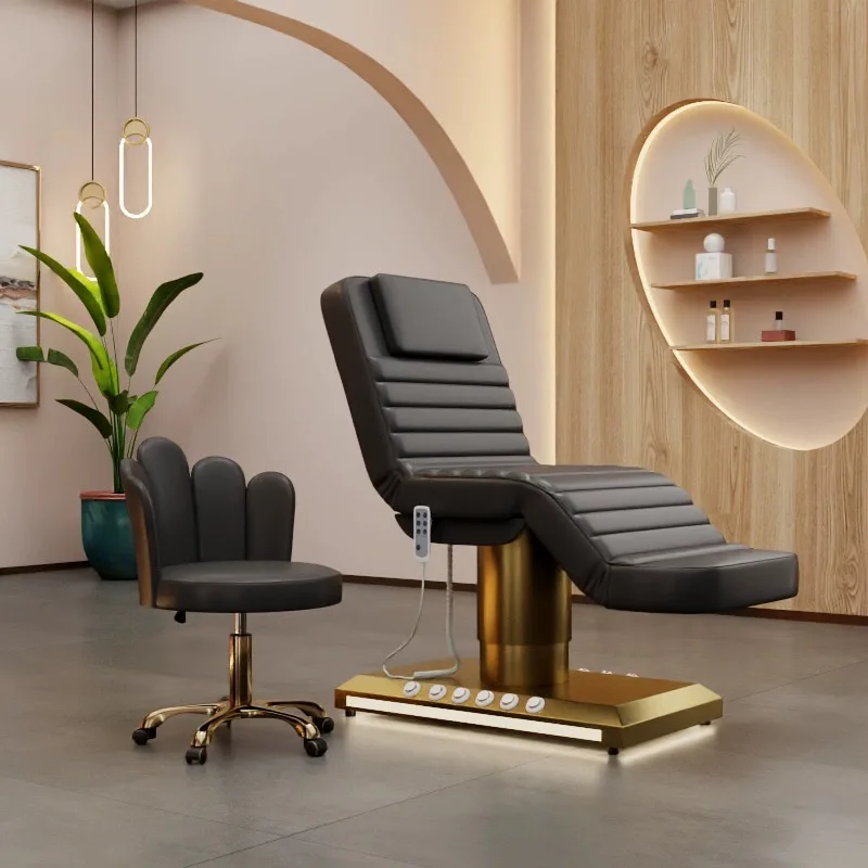 2024 Newest Model Luxurious 3 Motor Electric Massage Table Beauty Salon Bed Face Facial Bed For Spa