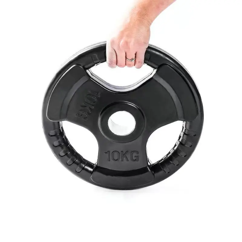 Wholesale Custom Logo Three Hand Competition Cast Iron Training Weight Lifting Barbell Bumper Plates