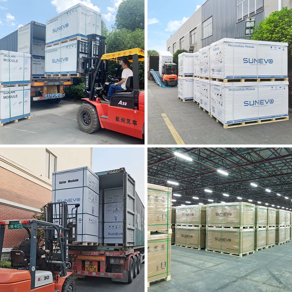 Sunevo Rotterdam Stock Pv модули 450W 480W 500W Germany полностью черные двулицевые солнечные панели для домашнего использования