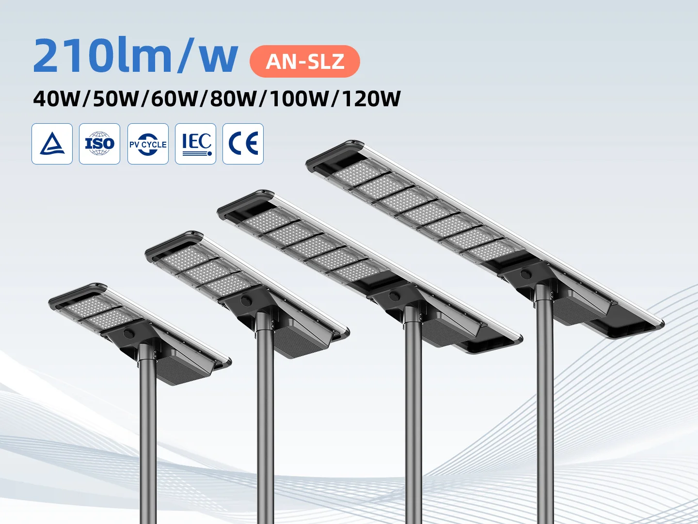 All in one outdoor 100w 150w solar street light with motion sensor