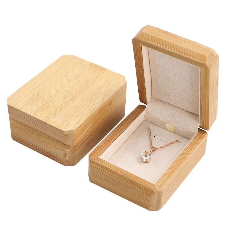 Custom High Quality Luxury Solid Bamboo Jewelry Wooden Ring boxes