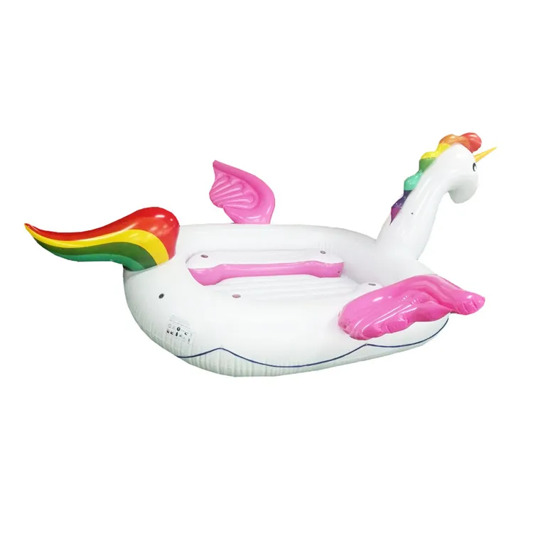 Huge 6 person Inflatable Unicorn Water Park Pool Toy Gigantic Flamingo Unicorn Inflatable Floating Island