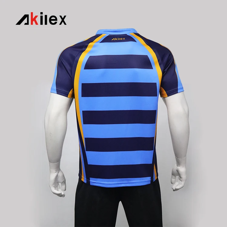sublimation customization wholesale rugby shirt stripes Custom High Quality polyester rugby jersey shirt
