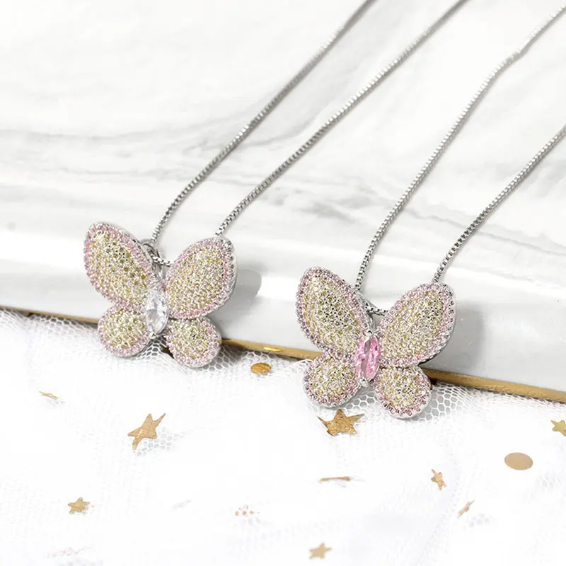 Beautiful gold butterfly lady Jewelry Necklace Pendant