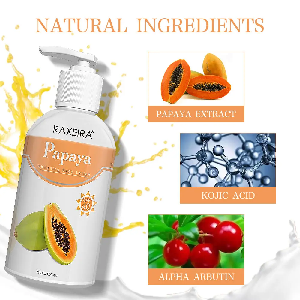 Private Label Natural Black Skin Whitening Papaya Body Lotion
