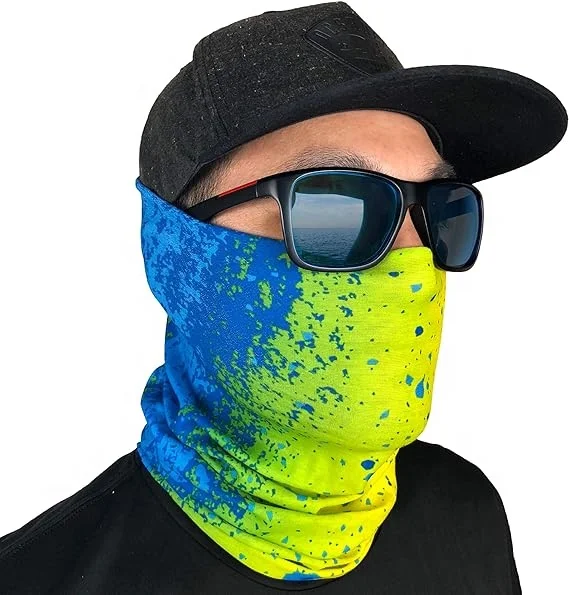 Custom Camo Printed UPF 50 Face Mask Face Cover Gator Best Sun Protection Neck Scarf Gaiter for Men Women Fishing Hiking Cycling