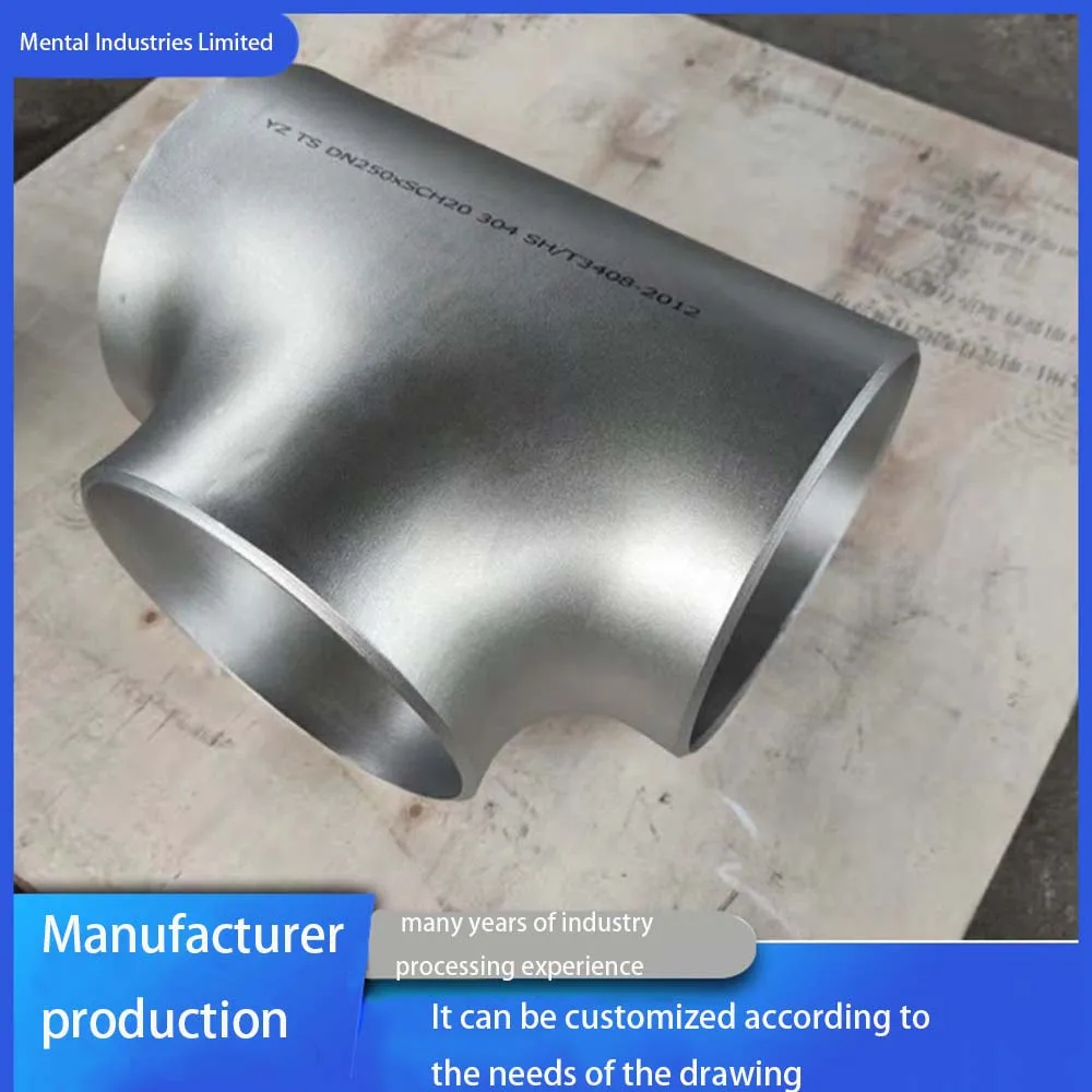 China Factory 18inch THK SCH40 ASME B16.9 stainless steel 304 Galvanized butt welded t connector pipe tee fitting
