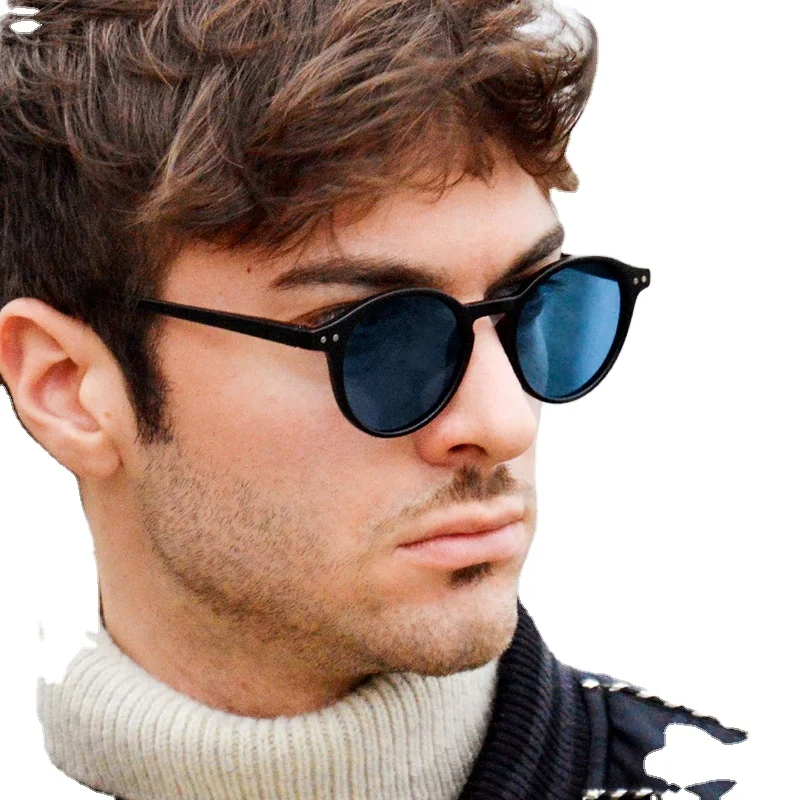 Vintage Round Polarized Sunglasses Male Retro UV400 Sun Glasses eyeglasses custom for Men Women