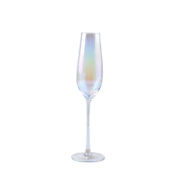 WONDER customized wedding decorated drinking glass set long stem crystal champagne glass color wine glass