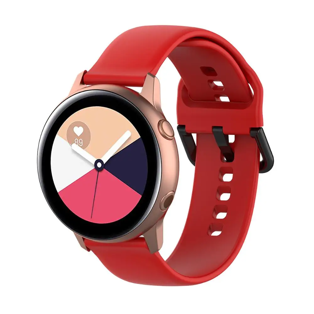  20 мм силиконовый ремешок для наручных часов Samsung Galaxy Watch активный 42 шестерни S2 замена спортивный браслет