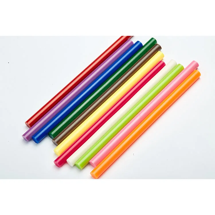 12 Colors Adhesive Bar 7mm 11mm Colored Black Hot Melt Glue Sticks For Plastic