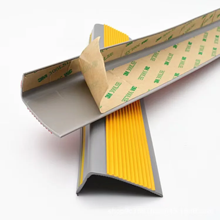 PVC Vinyl Stair Treads Step Steal Stair Tread Covers Rubber Anti Slip Stair Nosing