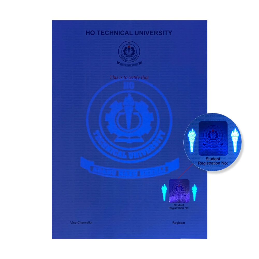 Custom Certificate Of Authenticity Hologram Watermark Paper Security Degree Certificate Printing Paper