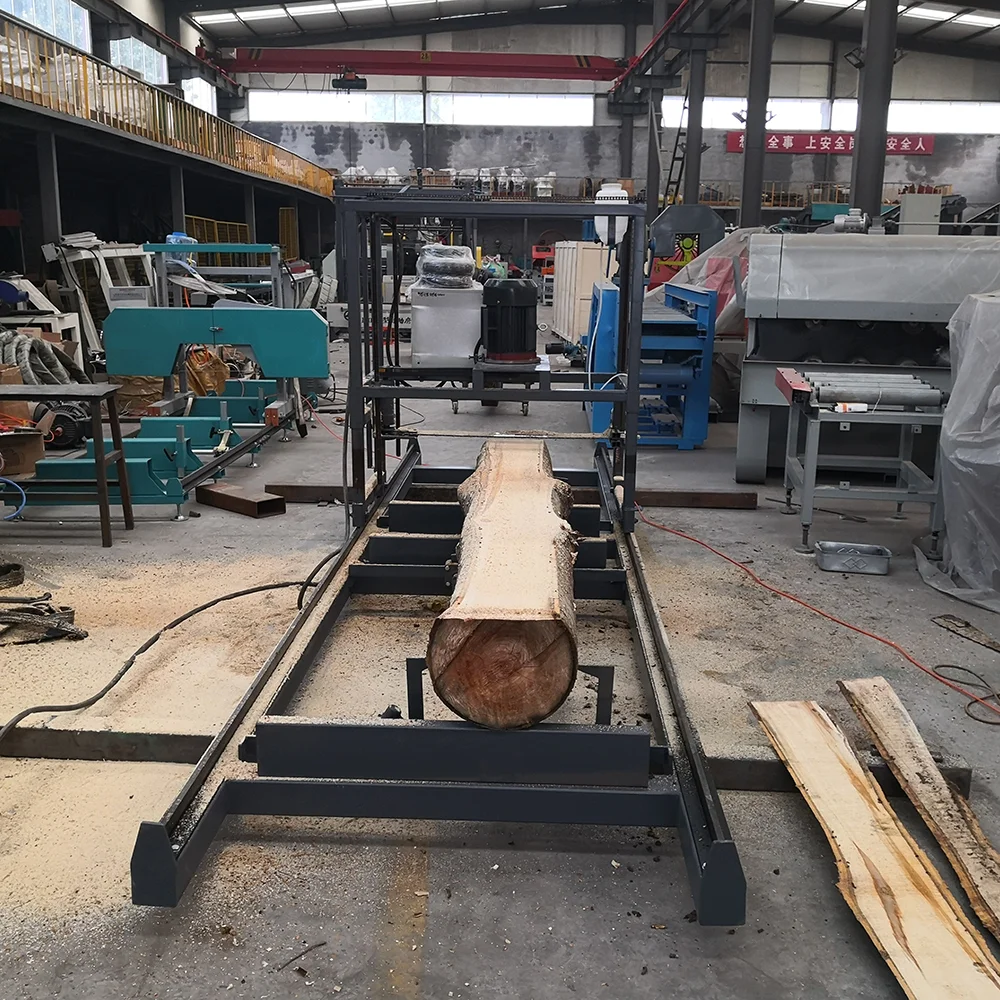 Portable Chain Sawmill Gasoline Horizontal Chainsaws With Massive Bar