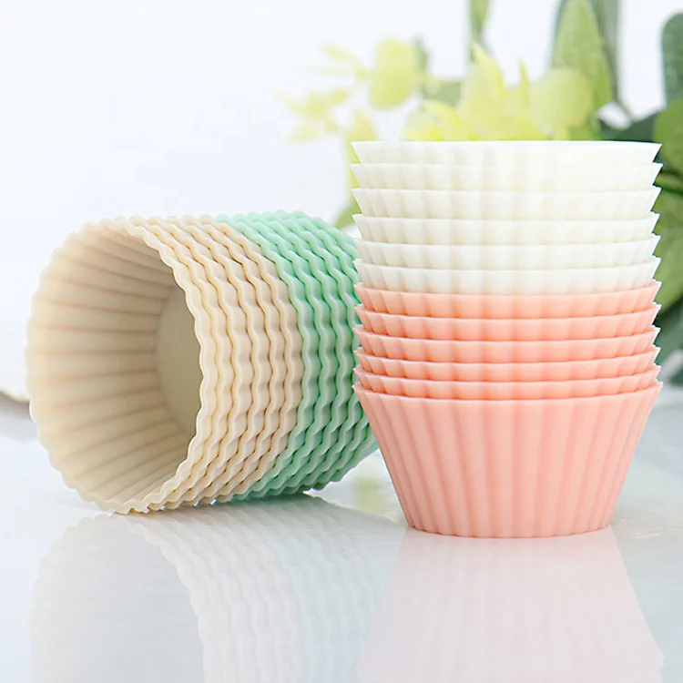 Silicone Baking Pastry Dessert Muffin Wrappers Mold Chocolate Mold Mini Silicone Cupcake Liners OEM ODM Food Grade 12 Pack