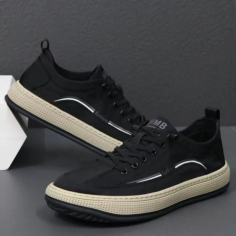 Summer New Men Street Style Leisure Skateboard Shoes Fashion leather footwear lace up men casual shoes
