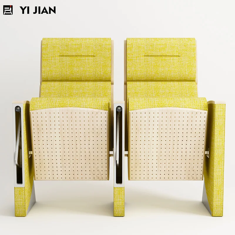 High-End Aluminum Alloy Auditorium Seat with Writing Table Elegant Theater Furniture for Lecture Hall Chair