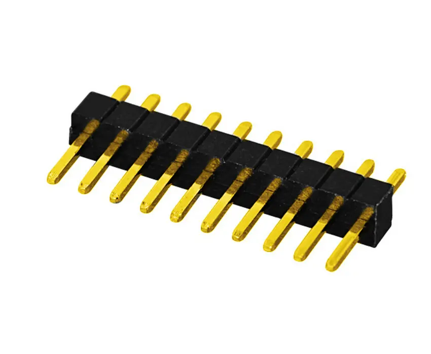
1.27mm pin header single row straight type board to board connector ,PA6T material , bag packaging 