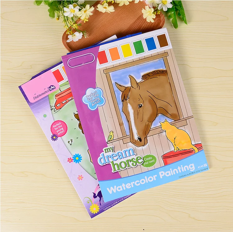 DIY альбом для рисования акварелью с 6 пигментными цветами