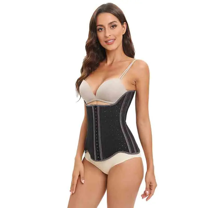 New Lengthening Steel Bone Corset Vendors Custom Private Label Plus Size Corset Hot Shaper Women Men Sweat Hook Waist Trainers