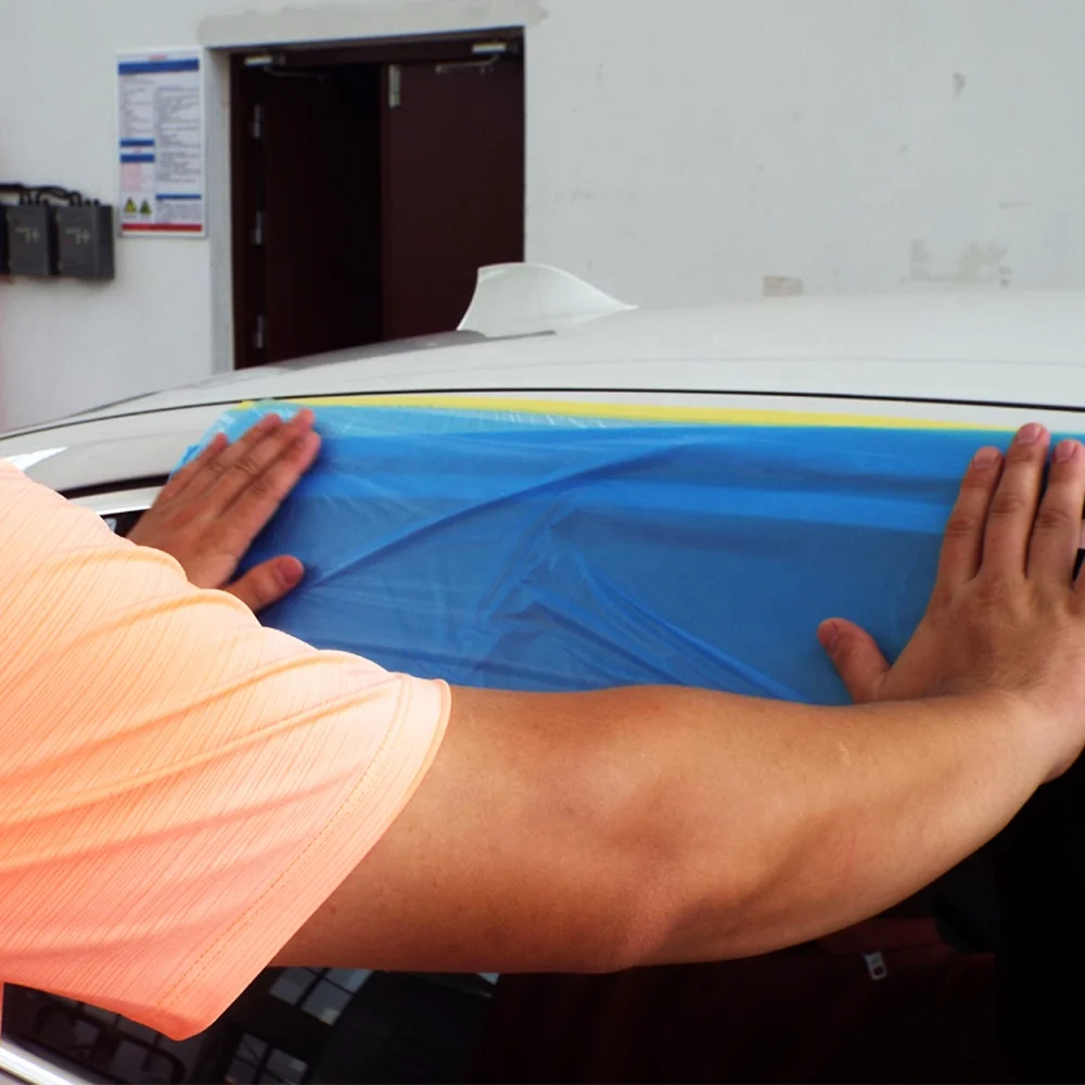 Clear Paint Plastic Protective Masking Film Custom Size Color Masking Film with Colored Masking Tape