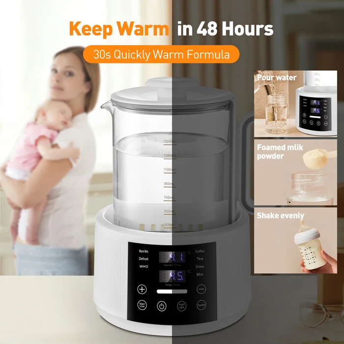 Formula Kettle Boiling Sterilizer Baby Milk Warmer 2023 New Hot Selling! LED Display Screen Advanced Electric Baby 9 in 1