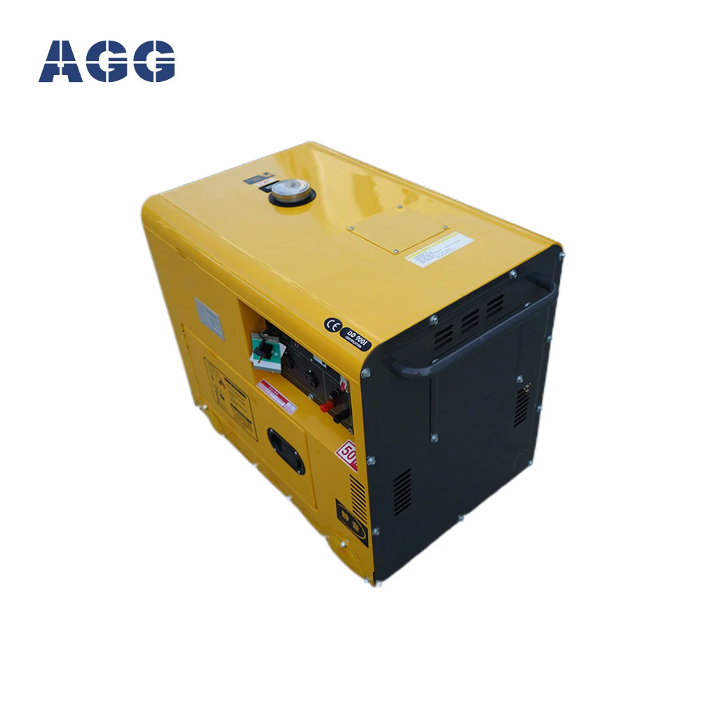 AGG 5000w Single Phase 220v Standby Power Portable Silent Diesel Generator Generator Set