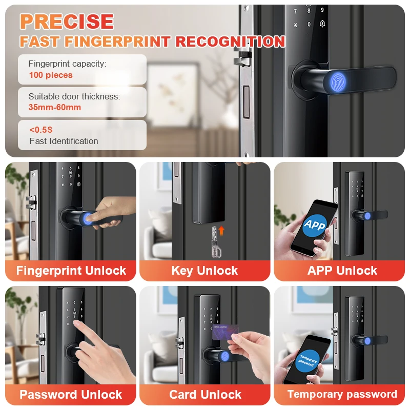 Main Door Locks Hotel Room Lock Smart Remote French Digit Sliding Digital Bedroom System Secured For Entrance Set Doors Handle