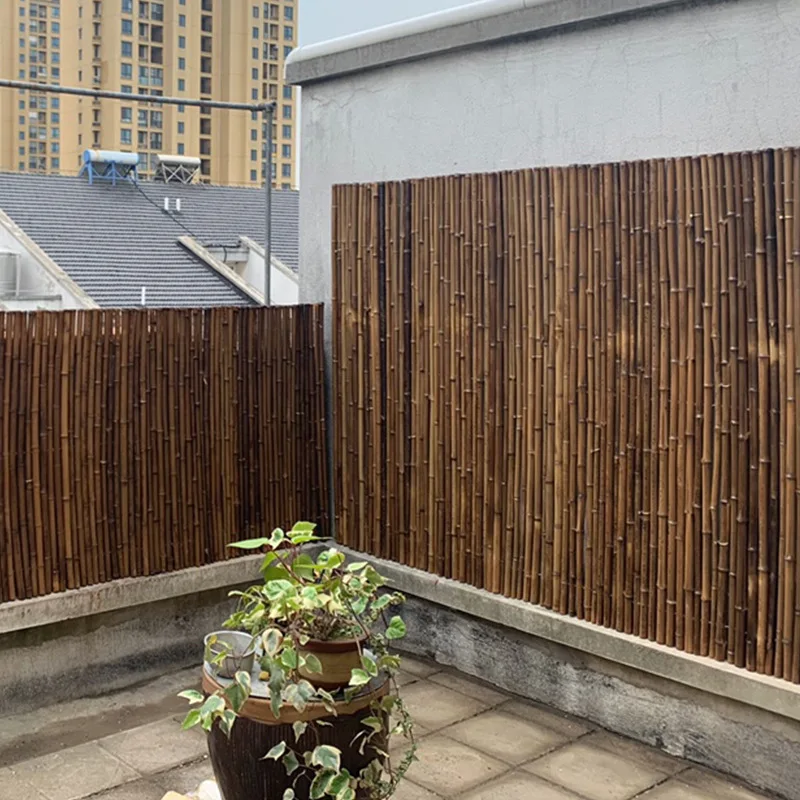 Indoor Decoration Partition Carbonized Bamboo Fence Courtyard Partition Villa Fence Enclosure