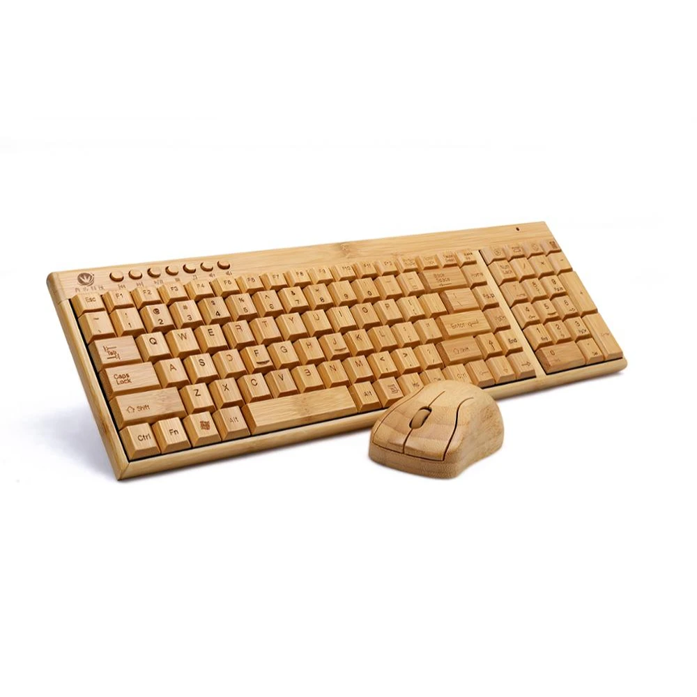 Бамбуковое дерево компьютер мультимедиа беспроводная клавиатура и мышь комбинированная USB 109 клавиатура мышь подарочный набор комплект