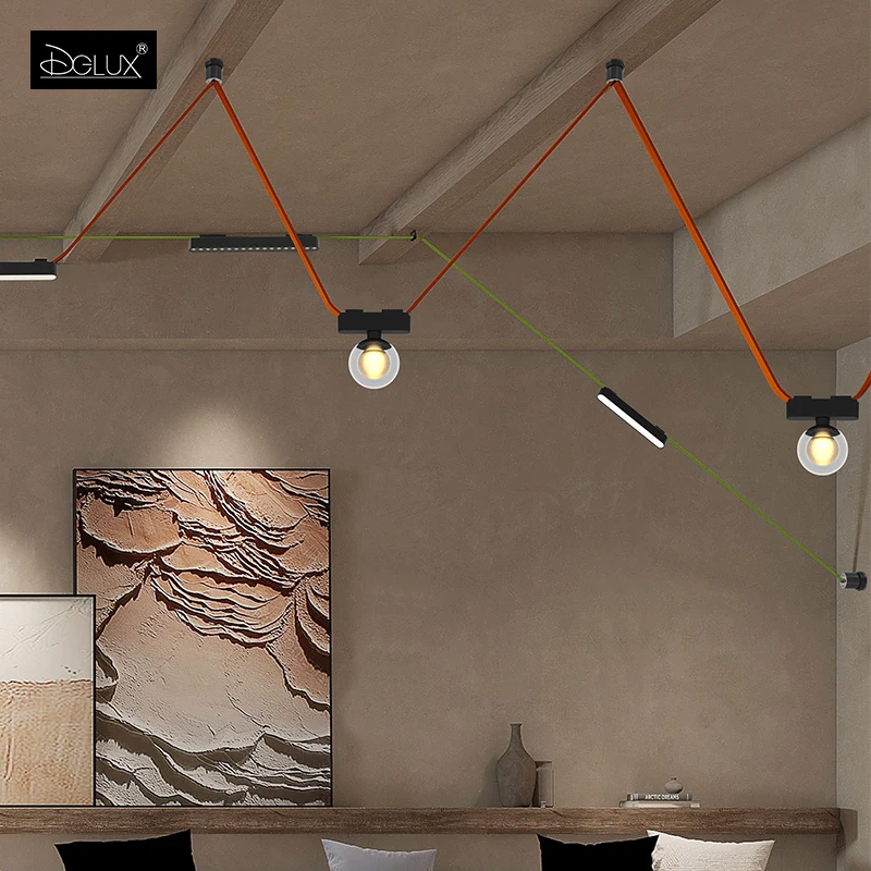 DGLUX 24v Ultra-Thin Linear Track With Multiple Lighting Styles Woven Track Accessories Can Be Used For Woven Track Light