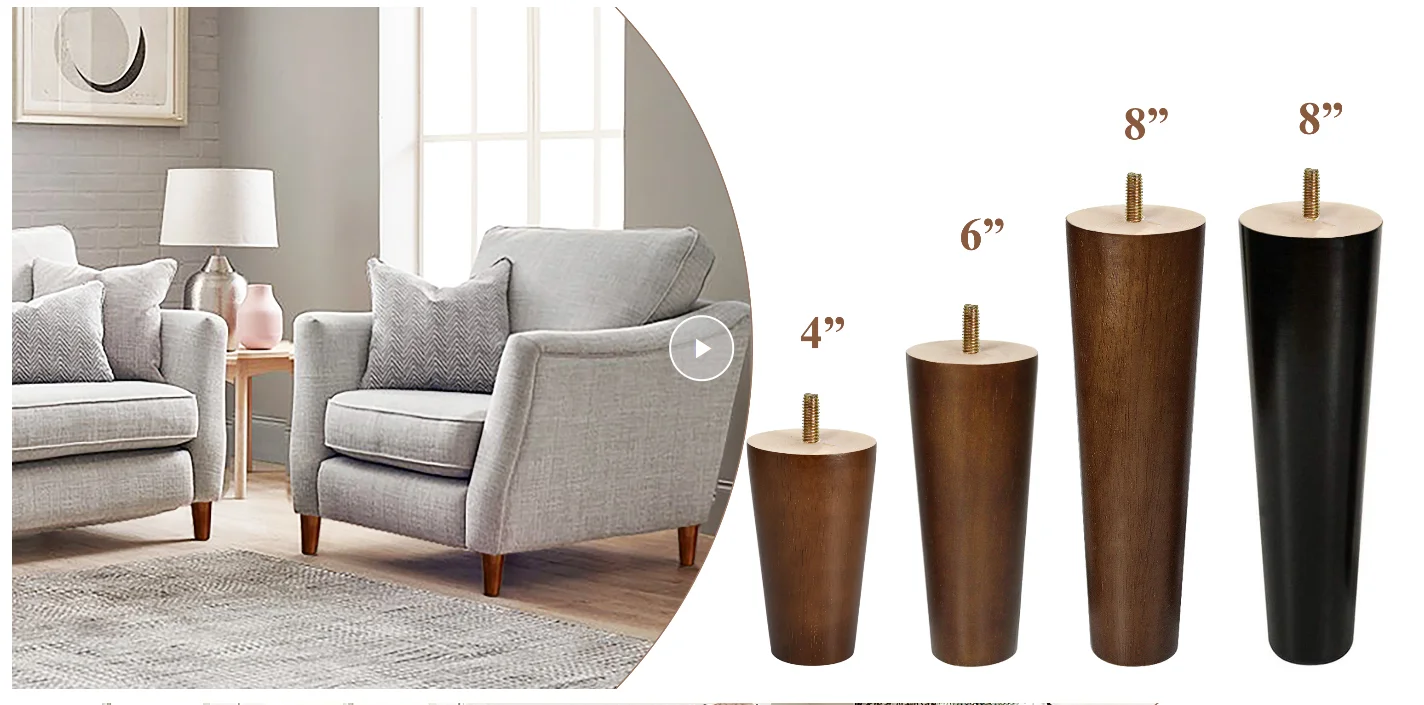 2023 Wholesale Wooden Furniture Legs Tapered Table Legs Wood Table Base For Furniture Table Wood Furniture Leg