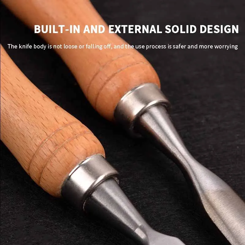 New Design 7pcs DIY Wood Carving Chisel Set Chrome Vanadium Alloy Steel Edge sharp Professional Woodworking Tools
