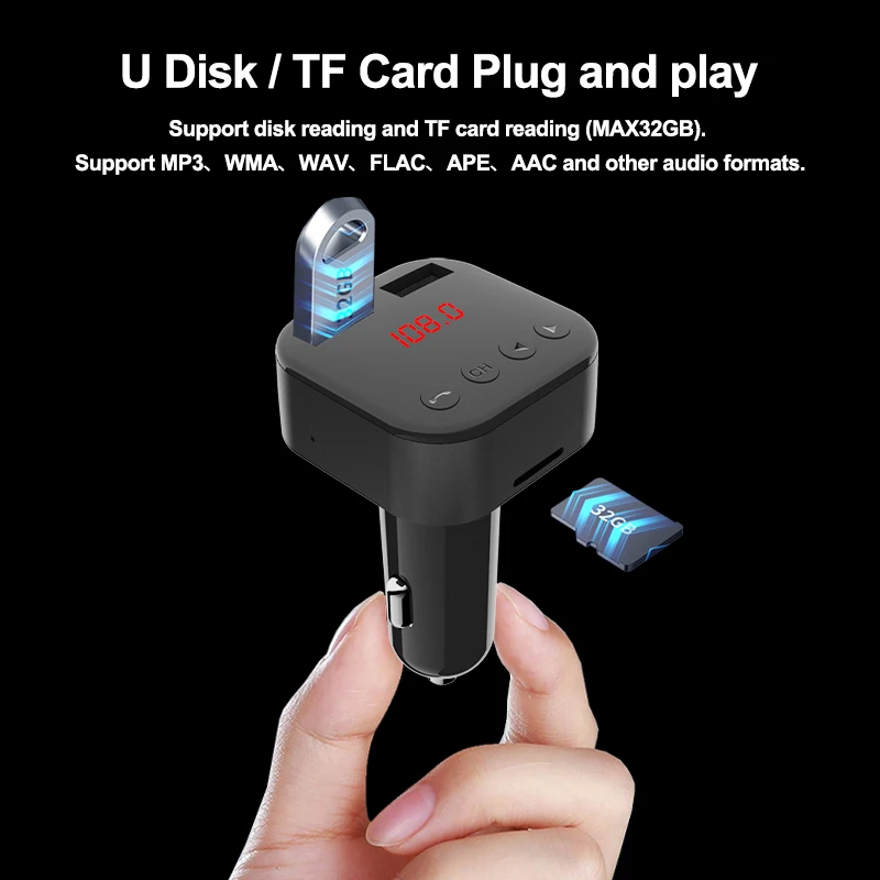 Accept Custom Car Kit Handsfree Wireless FM Transmitter MP3 Player USB Charger Car Accessories Car Stereo Radio Music Player