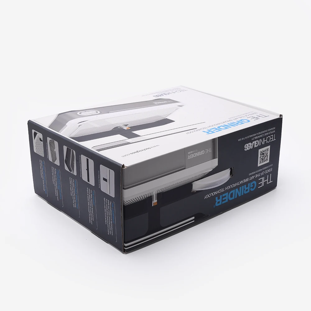 Custom Logo Recycled Big Size Electronics Packaging Cardboard Paper Corrugated Shipping Box With Plastic Handle