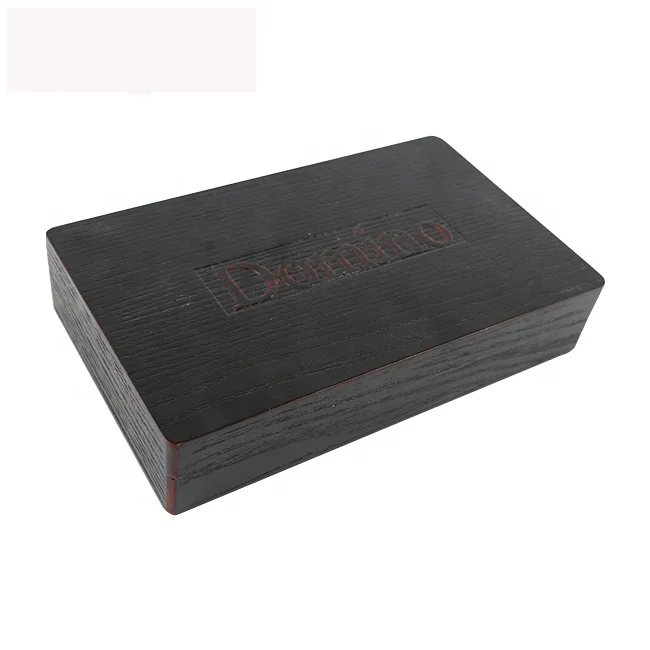 Factory directly of customized logo domino in black wood box with printed red color for game playing domino professional