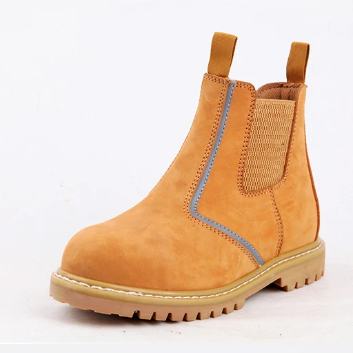 Gaomi Morning Glory women  honey nubuck leather safety shoes mid cut safety boots