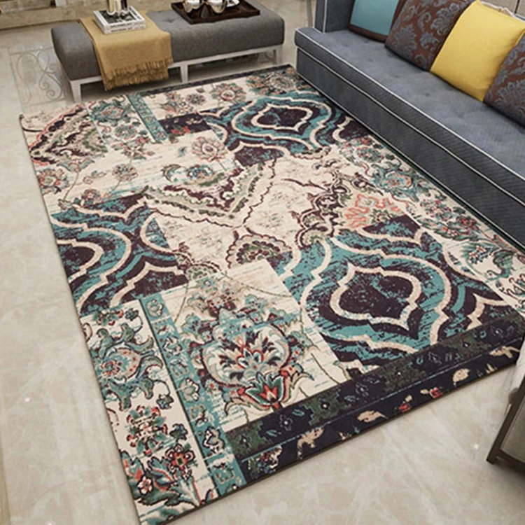 Factory Direct Sell Low Price Geometric Style Printed Floor Custom Nordic Bedroom Carpet