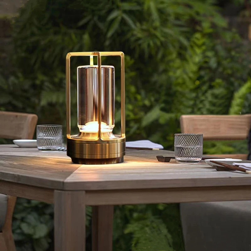 New Design Sandy Nickel USB Charging Desk Lamp Camping Touch Charging USB Nightlight Aluminum Bedside Hotel Table Lamp