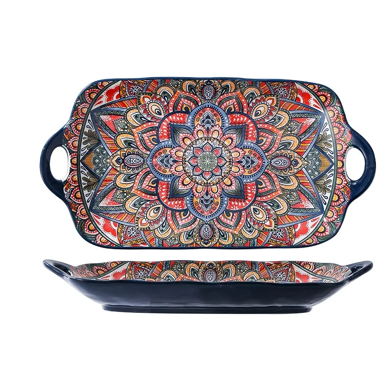 Bohemian dishes and tableware set household baking tray, assorted dishes dinnerware set