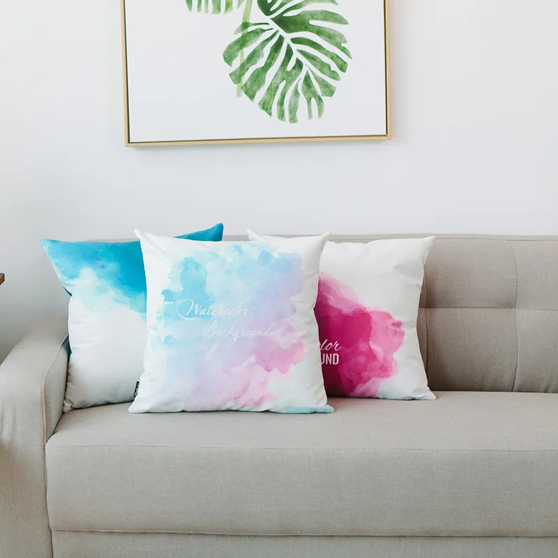 Mustard Yellow Pillow Covers Cotton Linen Decorative Square Throw Pillow Covers 18x18 Inch for Sofa Couch Decoration